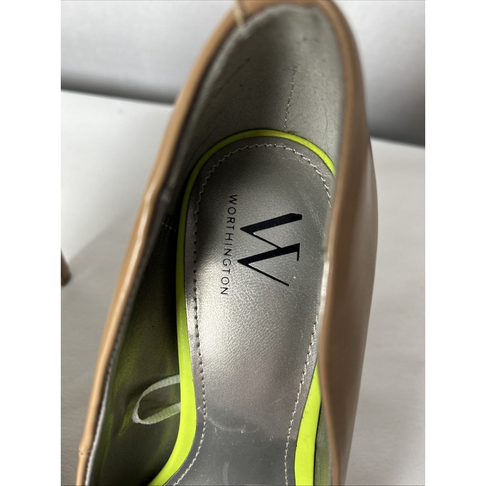 Worthington Women 7 Tan Pointed Toe Stiletto Pump Slip On Shoe 299 - Picture 2 of 11